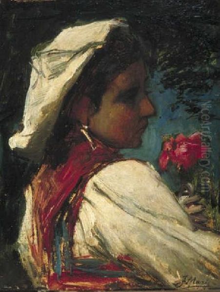 Italian Girl Oil Painting by Jacob Maris