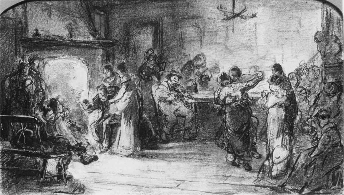 The Country Dance Oil Painting by Walter Shirlaw