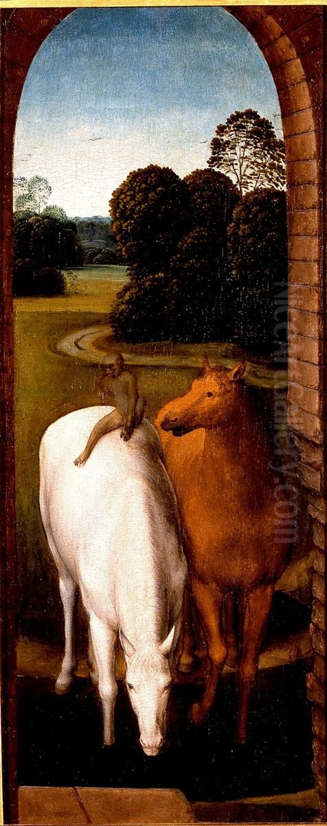Diptych with the Allegory of True Love Oil Painting by (manner of) Memling, Hans