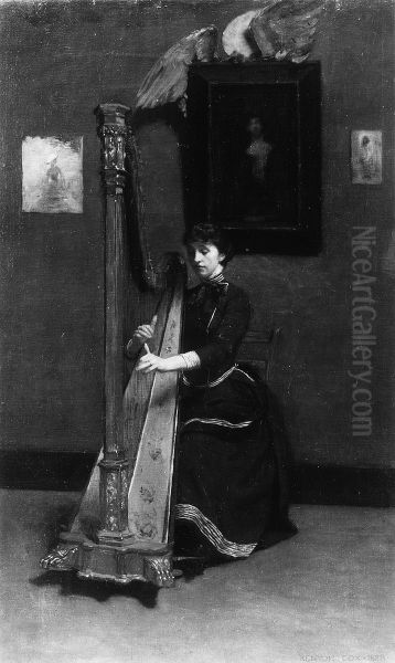 The Harp Player (A Solo) Oil Painting by Kenyon Cox