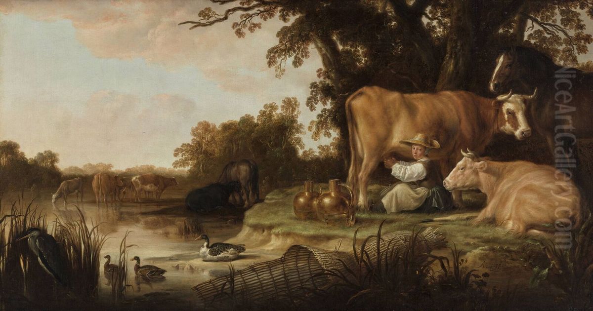 De Melkster Oil Painting by Aelbert Cuyp