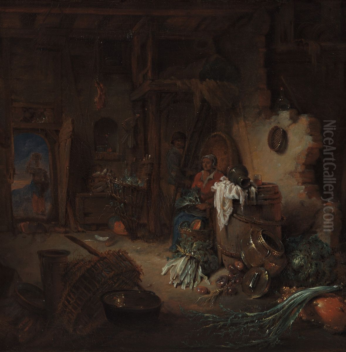 Boerendeel Oil Painting by Willem Kalf