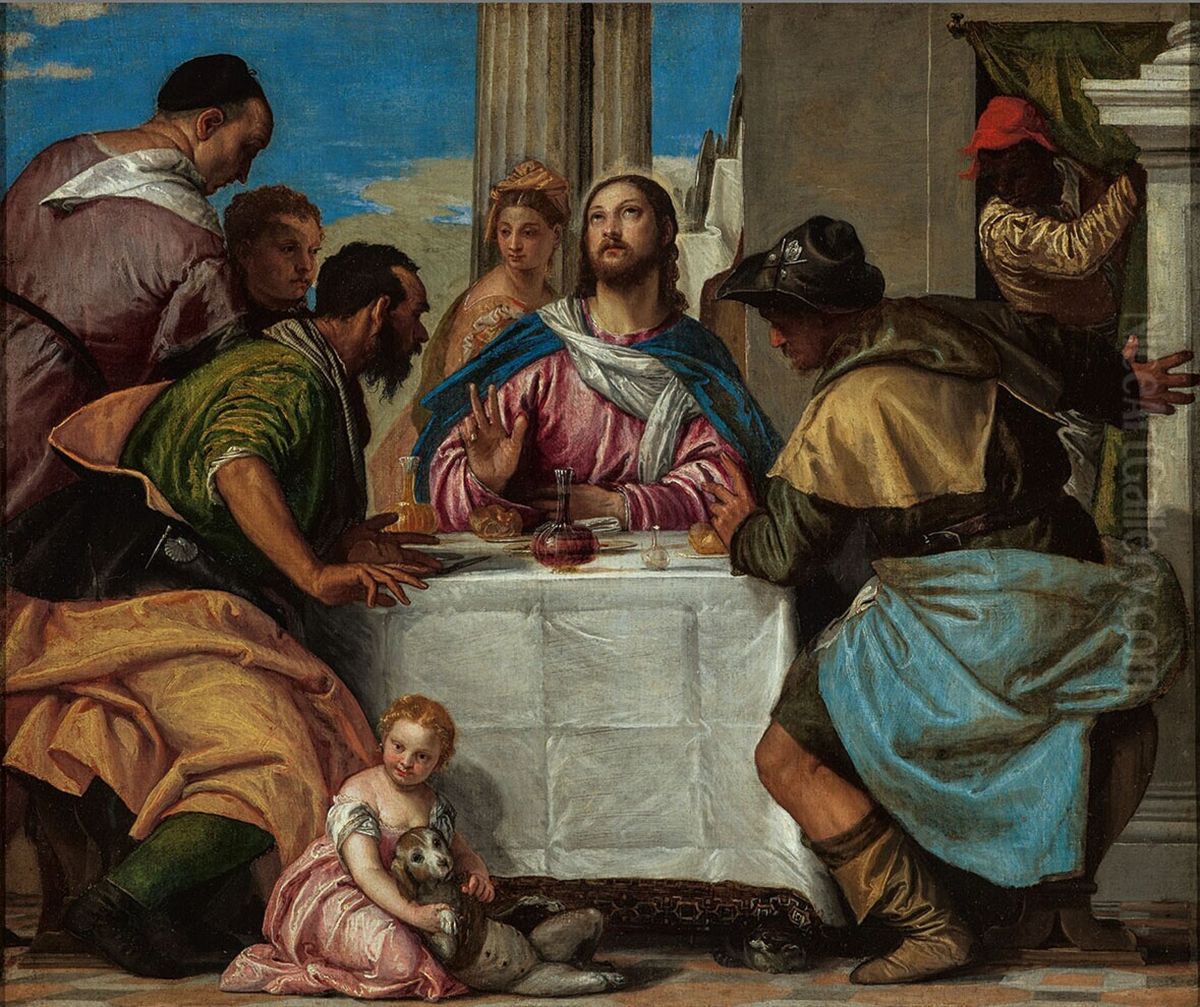 De maaltijd te Emmaus Oil Painting by Paolo Veronese (Caliari)