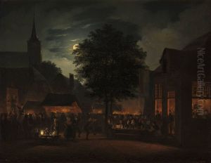 Dorpskermis bij avond