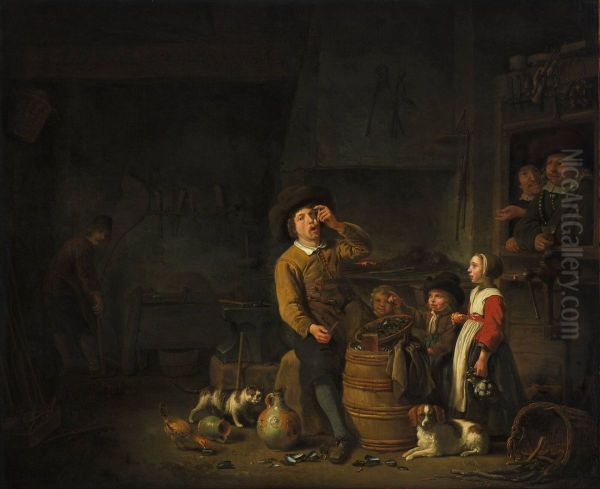 The Mussel Eater. Oil Painting by Aelbert Cuyp