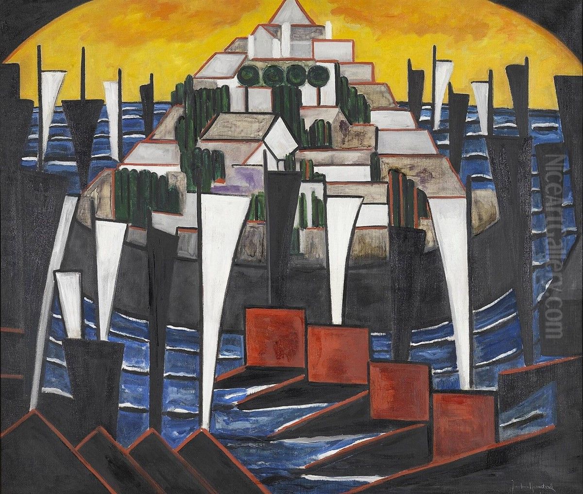 Bild no. 15 (Segelboote) Oil Painting by Jacoba van Heemskerck