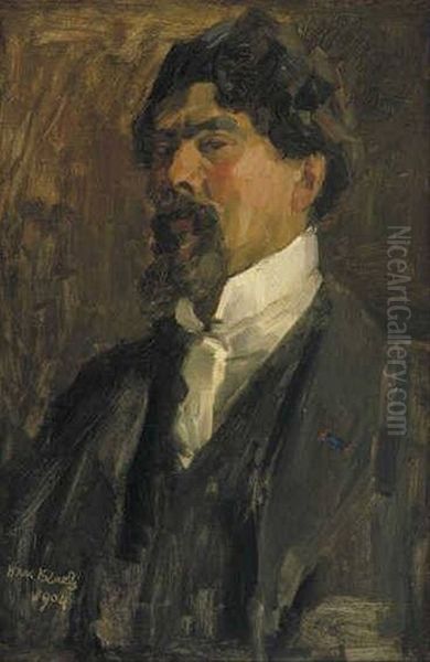 Portrait of Jan Toorop (1858-1928) Oil Painting by Isaac Lazarus Israels