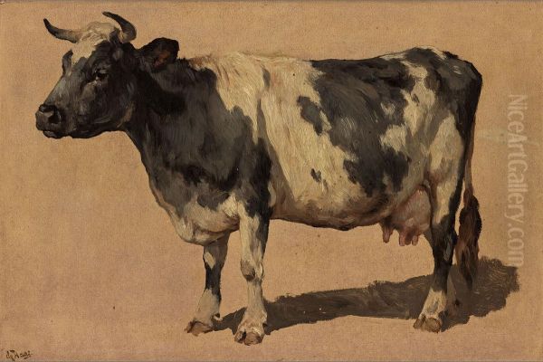 Koe Oil Painting by Johannes-Hubertus-Leonardus de Haas