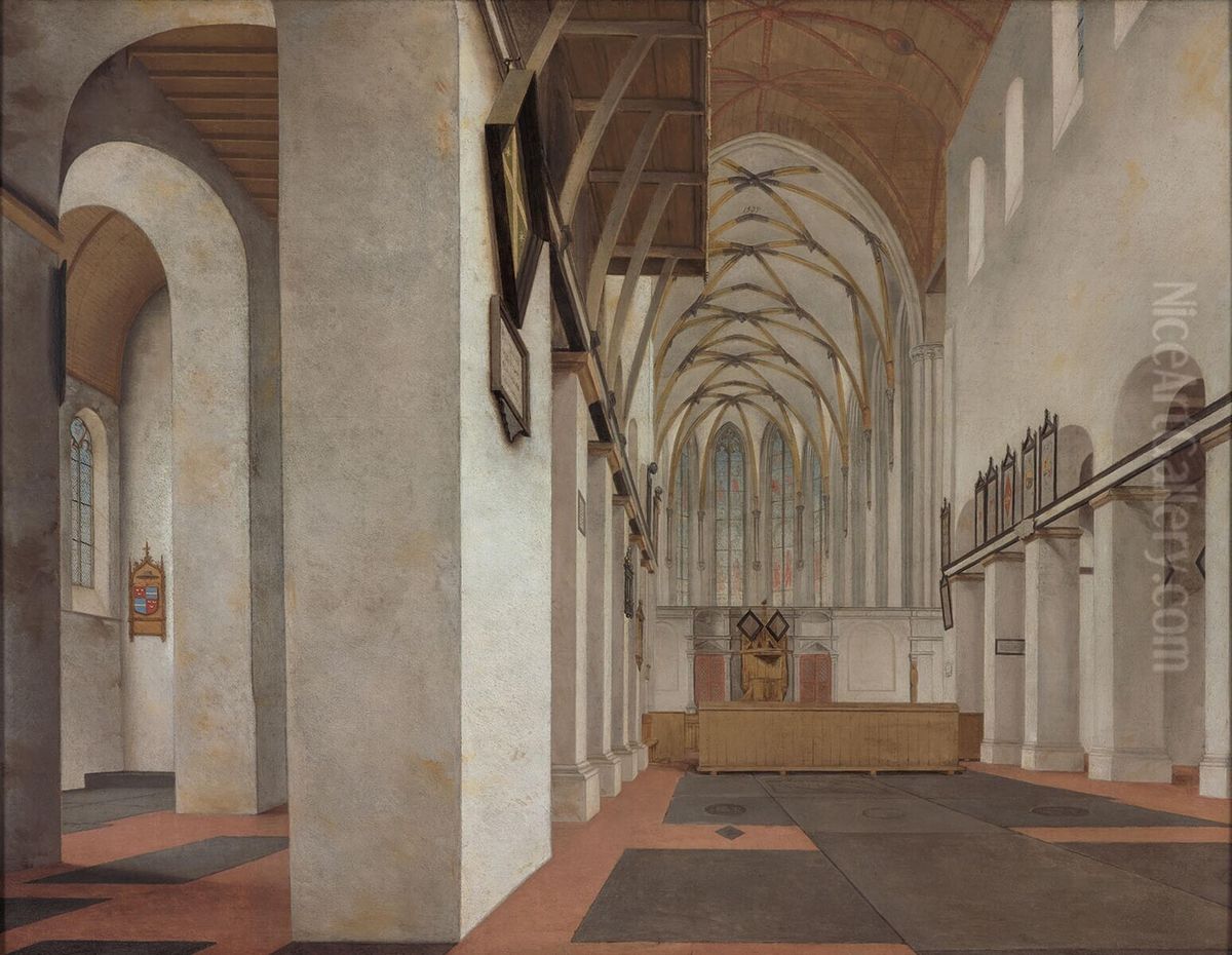 Interior of the Sint Janskerk in Utrecht Oil Painting by Pieter Jansz Saenredam