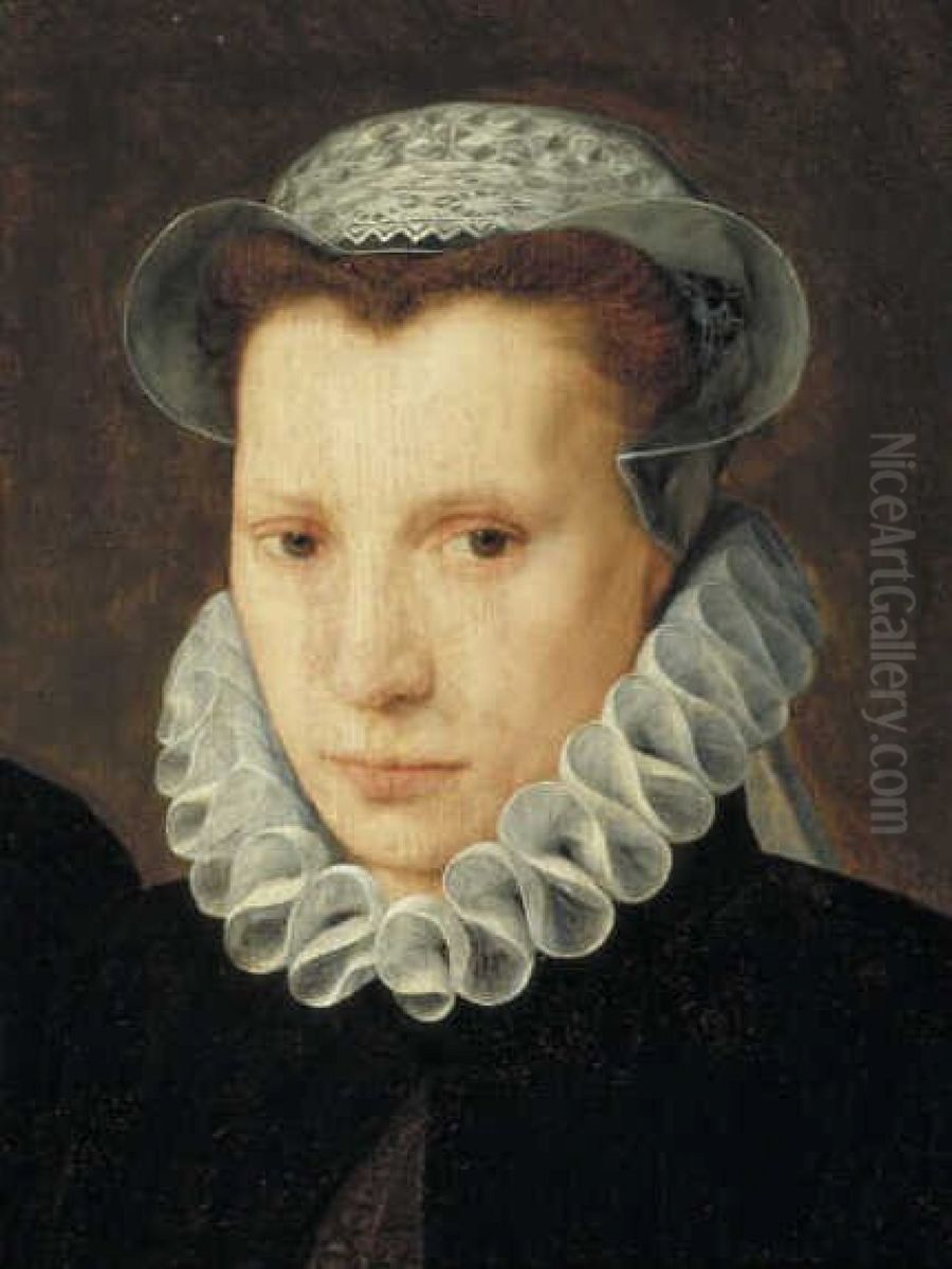 Portret van een jonge vrouw Oil Painting by Frans Pourbus the Elder