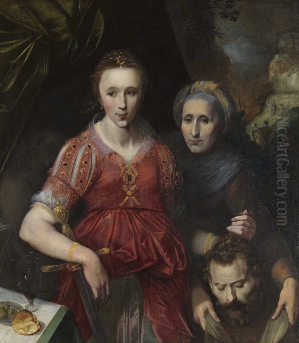 Judith met het hoofd van Holofernes Oil Painting by Gerrit Pietersz Sweelink