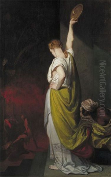 La fille d'Herodiade donnant le signal du supplice de Saint Jean-Baptiste Oil Painting by Pierre Puvis de Chavannes