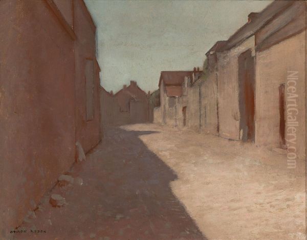 Rue de village Oil Painting by Odilon Redon