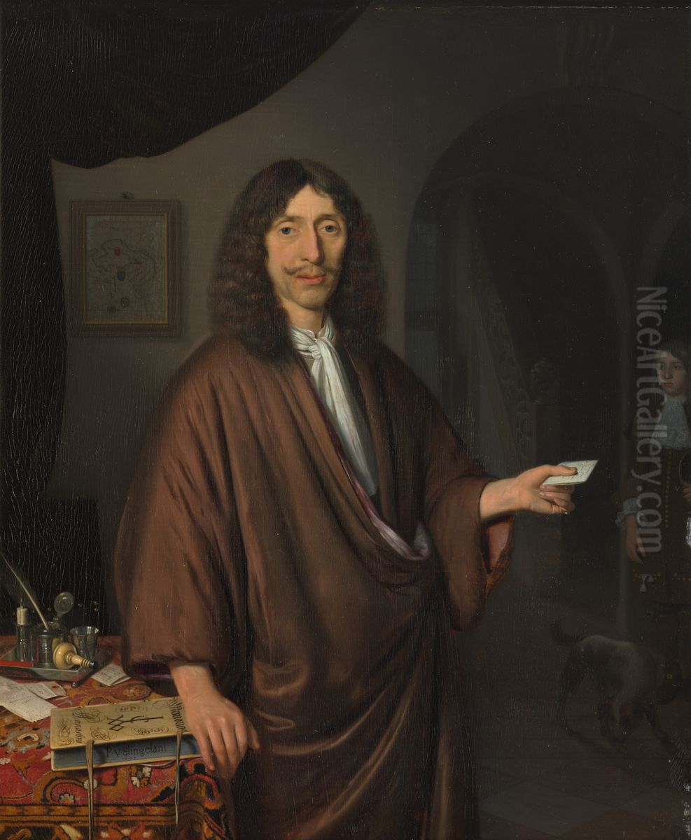 Portret van Johannes van Crombrugge Oil Painting by Pieter Cornelisz van Slingelandt