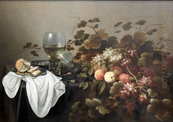 Still Life with Fruit and Roemer Oil Painting by Pieter Claesz