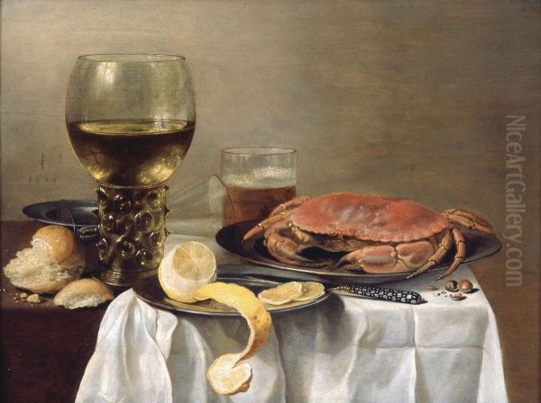 Nature morte au crabe Oil Painting by Pieter Claesz