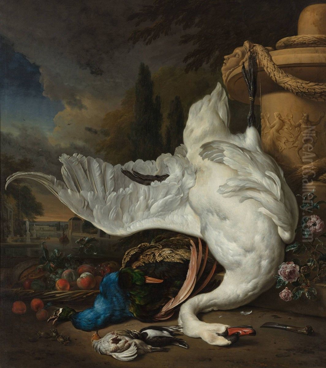 The Dead Swan Oil Painting by Jan Weenix