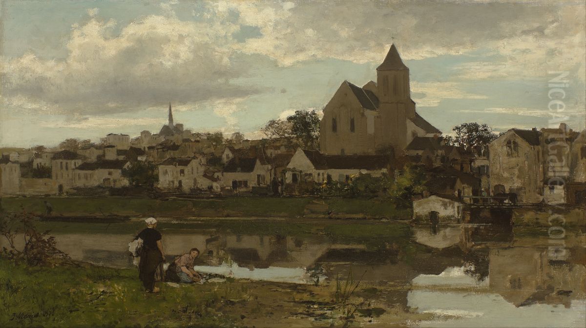 View of Montigny-sur-Loing Oil Painting by Jacob Maris