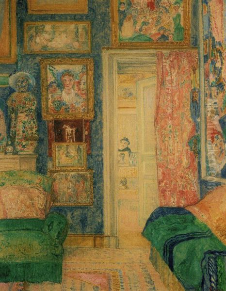 The studio of the artist Oil Painting by James Ensor