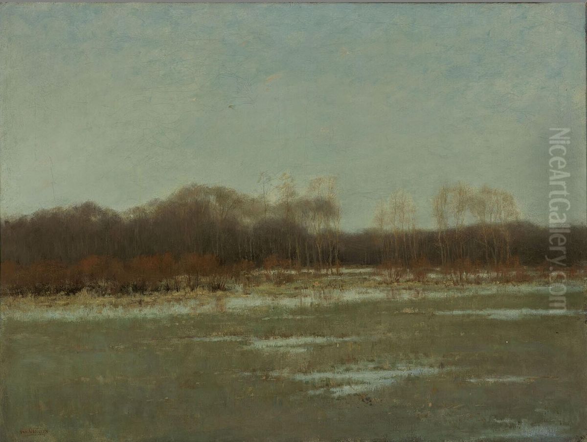 Landschap in Rijswijk Oil Painting by Hermannus Adrianus van Oosterzee