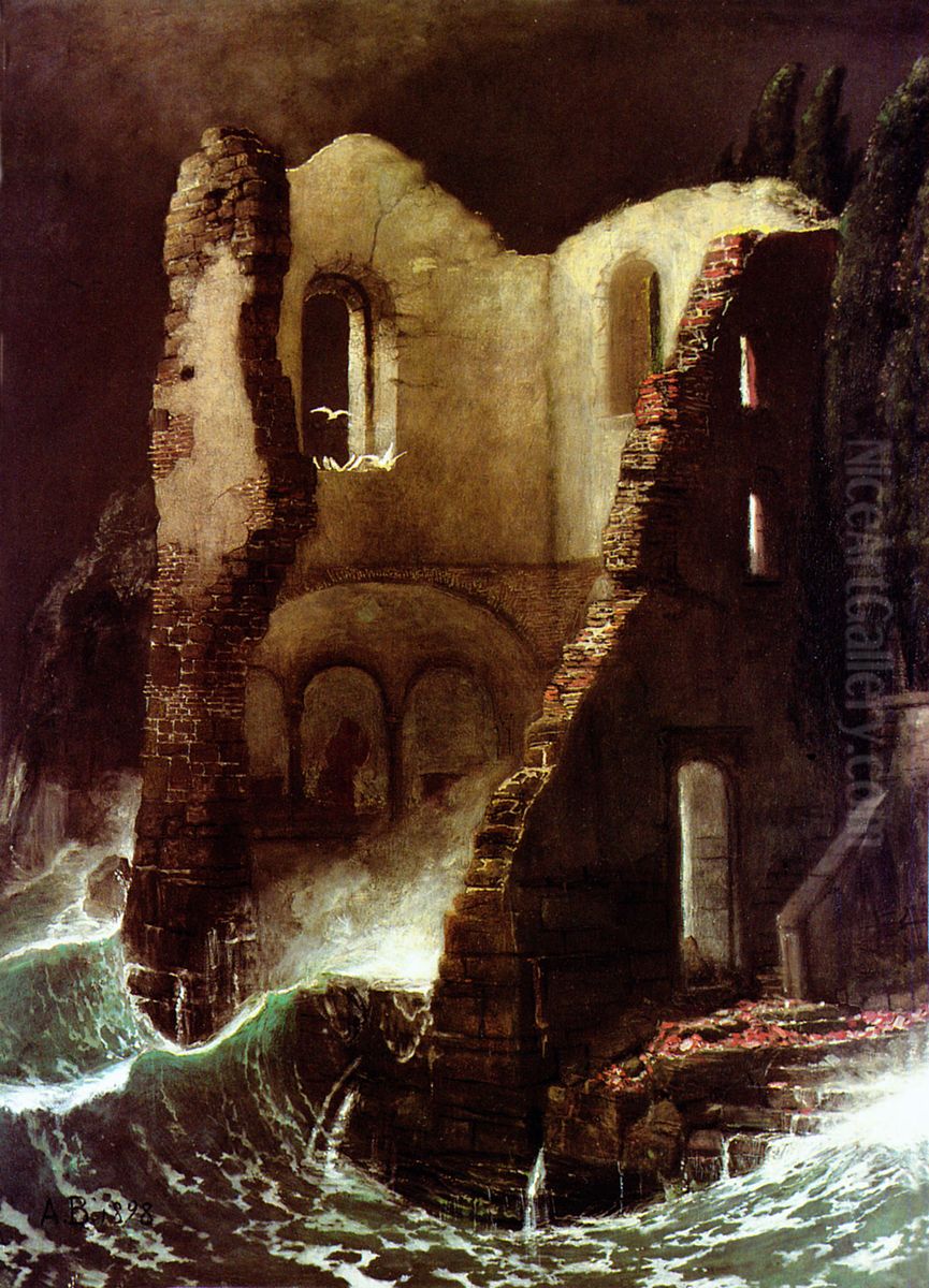 The chapel Oil Painting by Arnold Bocklin