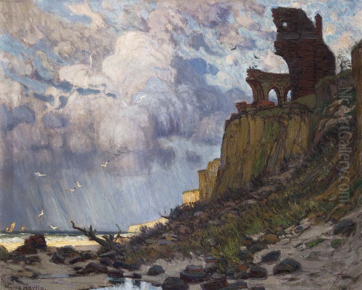 Church Ruins in Hoff Oil Painting by Hans Hartig