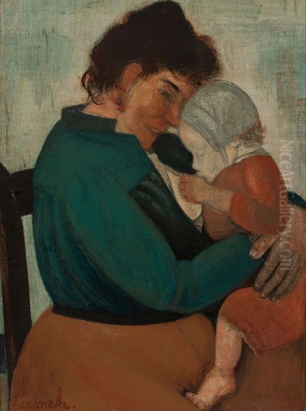 Maternite ('Femme Ostendaise') Oil Painting by Constant Permeke