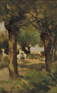 Milking Cows underneath the Willows
