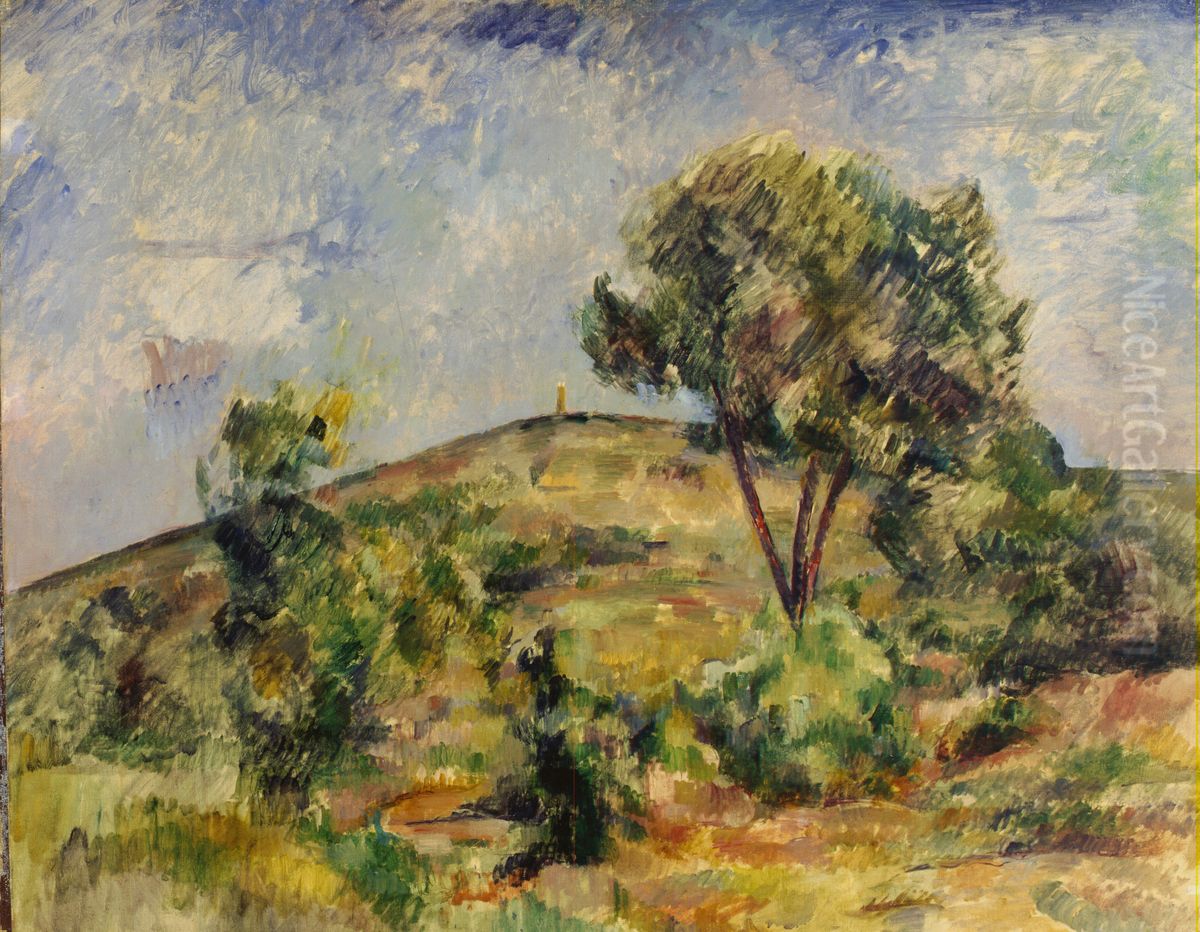Paysage pres d'Aix avec la tour de Cesar Oil Painting by Paul Cezanne