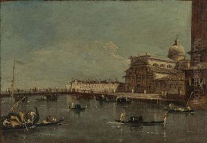 Gezicht op de S. Pietro di Castello, Venetie