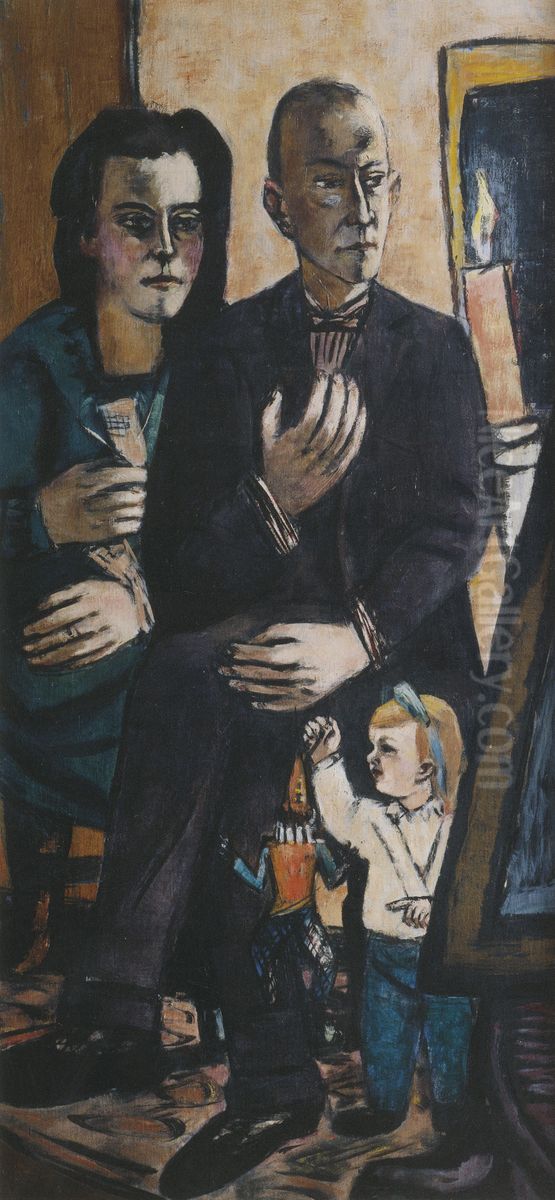 Familieportret Lutjens Oil Painting by Max Beckmann