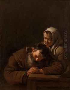 Sleeping Old Man and Girl Sleeping Old Man and Girl
