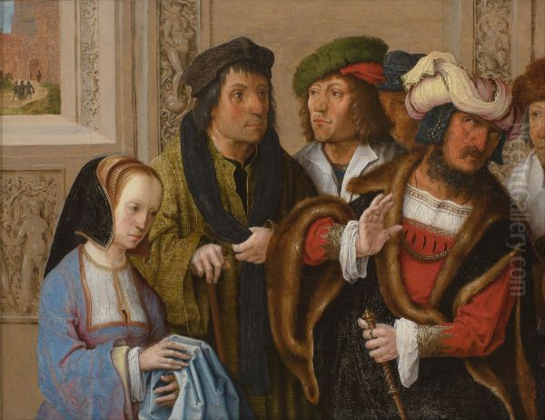 Joseph being taken to prison Oil Painting by Lucas Van Leyden