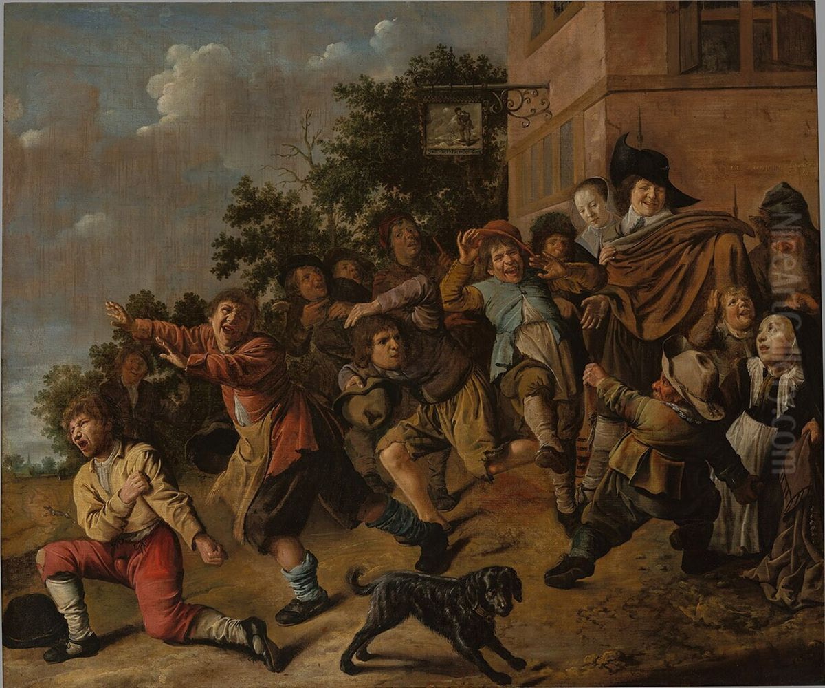 Scene met dwergen Oil Painting by Jan Miense Molenaer