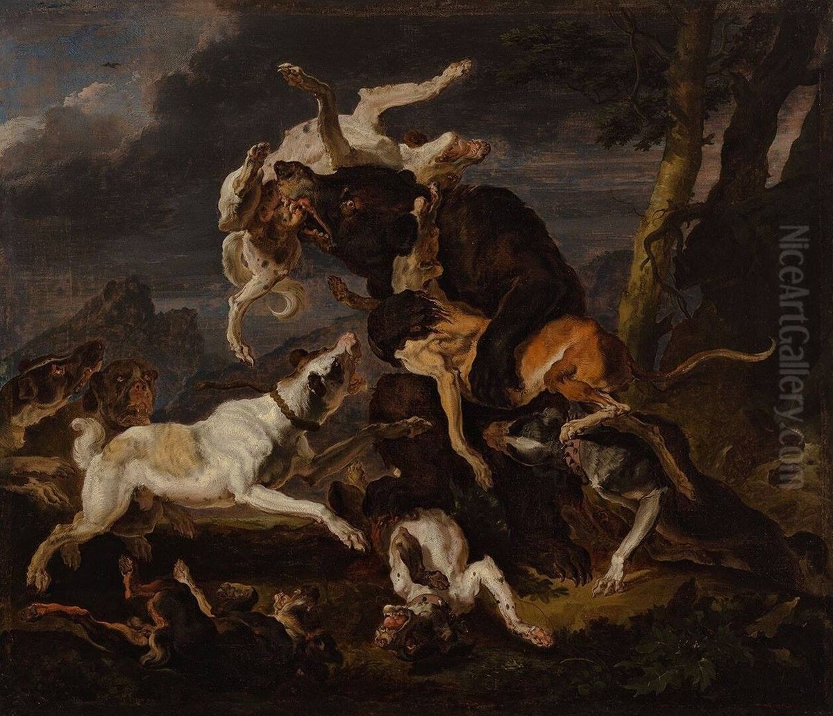 Bear hunting Oil Painting by Abraham Danielsz. Hondius Bear hunting Oil Painting by Abraham Danielsz. Hondius