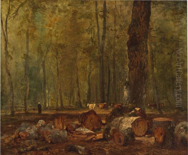 Boslandschap Oil Painting by Constant Troyon