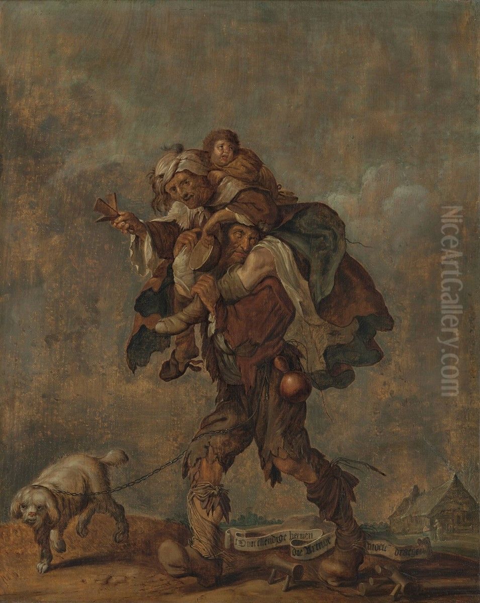 Wretched are the legs that must bear the burden of poverty Oil Painting by Adriaen van de Venne