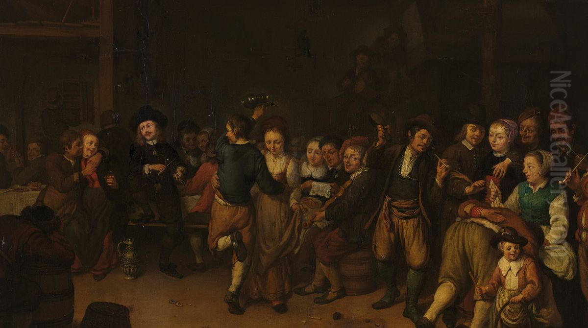 Handjeklap Oil Painting by Cornelis De Man