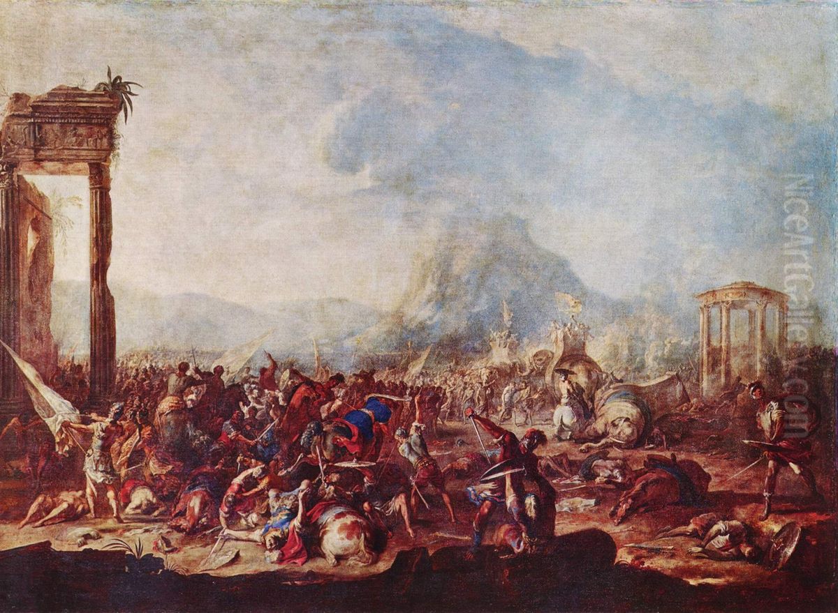 Schlachtenbild Oil Painting by Johann Heinrich Schonfeld