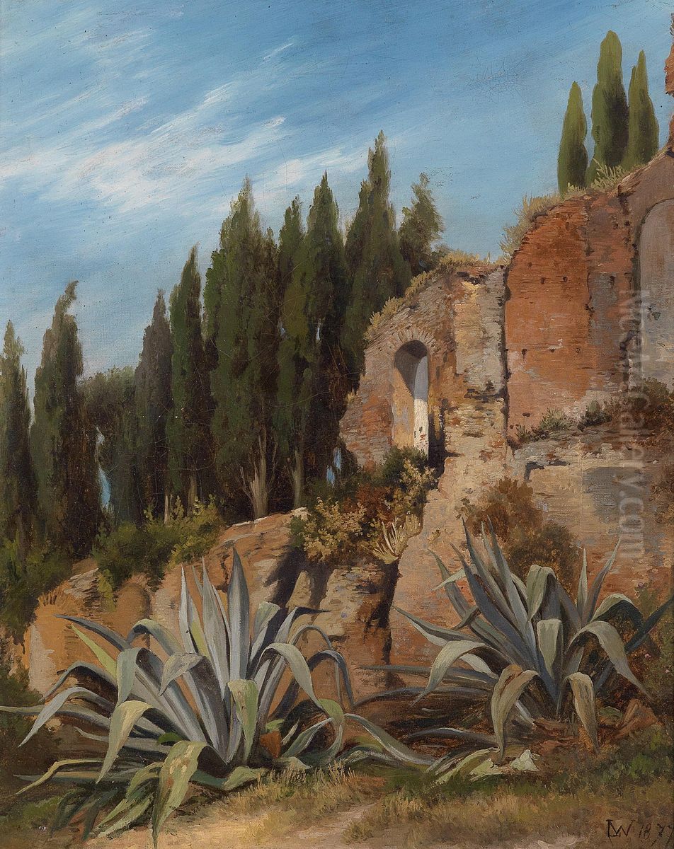 Partie vom Palatin Rom Oil Painting by unknown