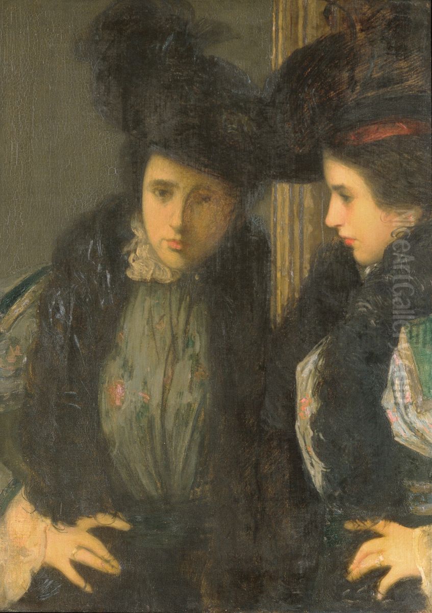 The Green Bodice Oil Painting by J. Alden Weir