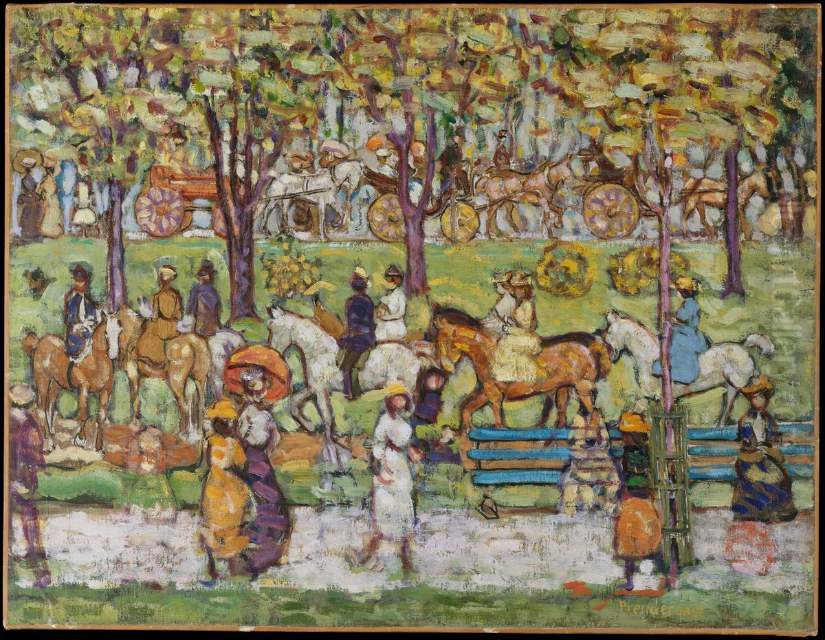 Central Park Oil Painting by Maurice Prendergast