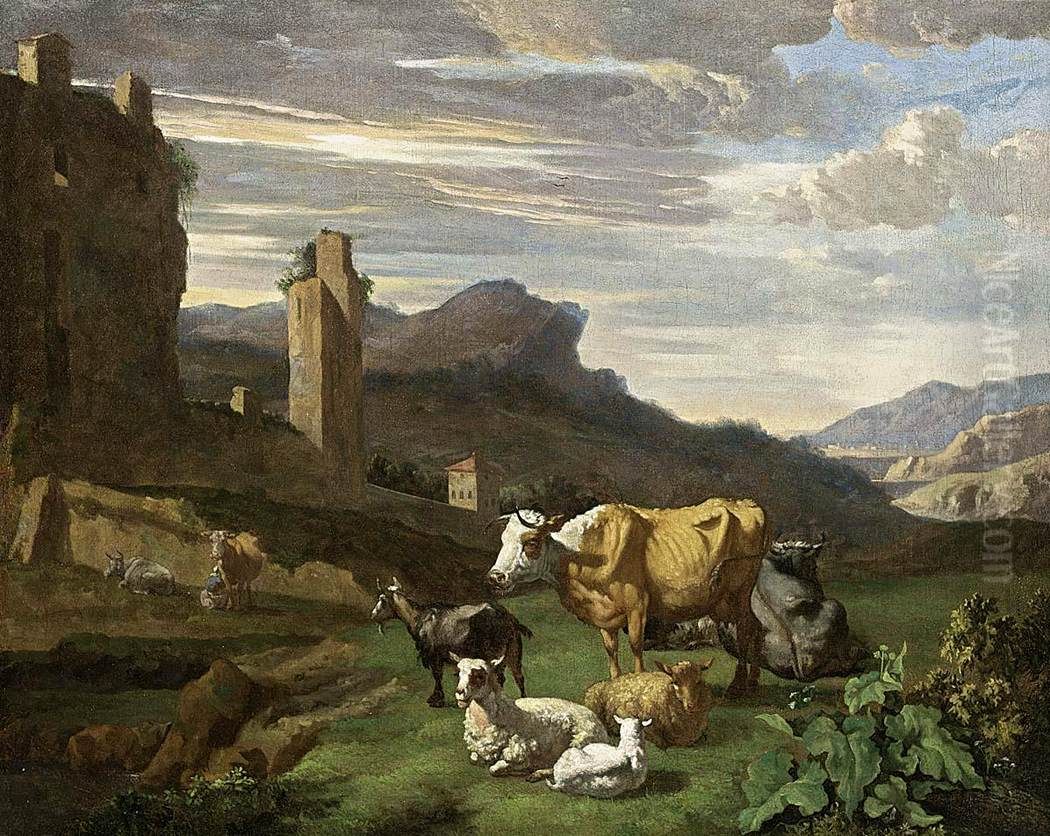 Italianate Landscape Oil Painting by Willem Romeyn