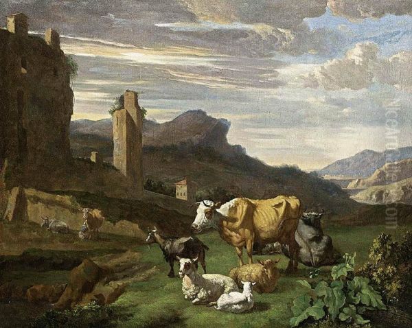 Italianate Landscape Oil Painting by Willem Romeyn