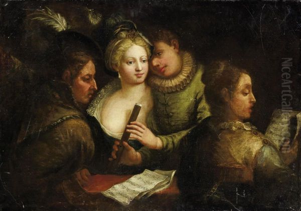 Musical Society Oil Painting by unknown