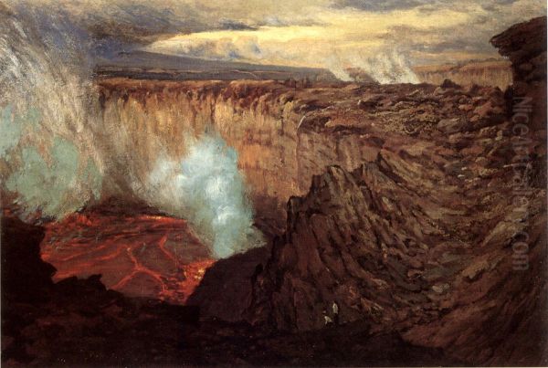 Kilauea Caldera Oil Painting by unknown