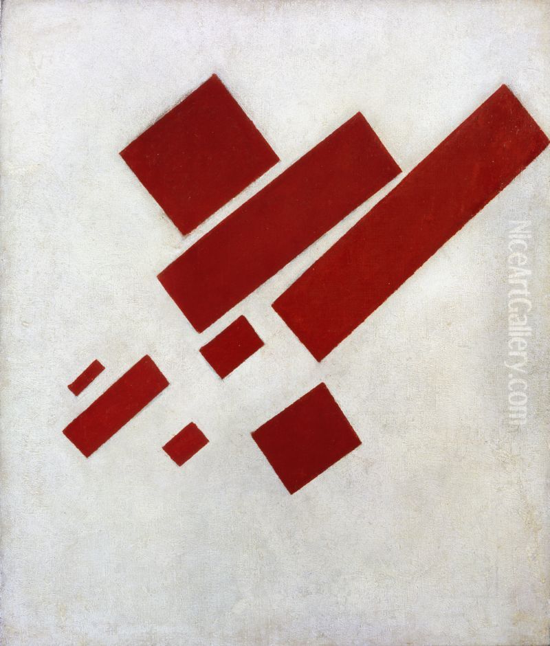 Eight Red Rectangles Oil Painting by Kasimir Sevrinovitch Malevich