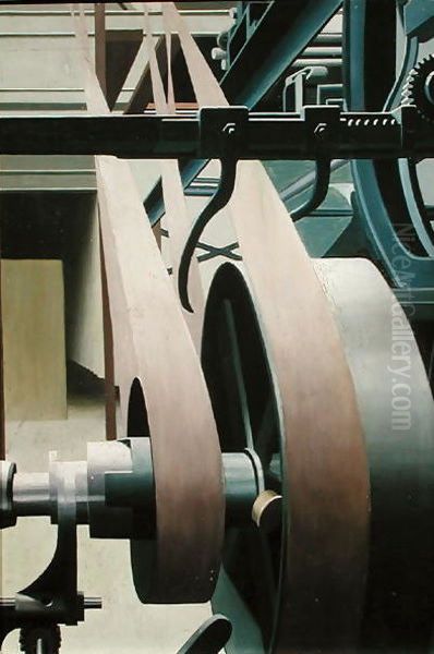 Schwingrad mit Treibriemen Oil Painting by Carl Grossberg