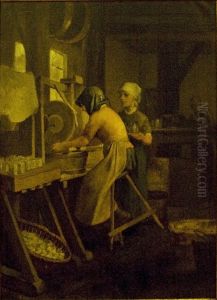 Women working in a glass factory
