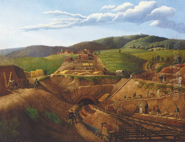 Frankische Landschaft mit Kirchdorf Oil Painting by unknown